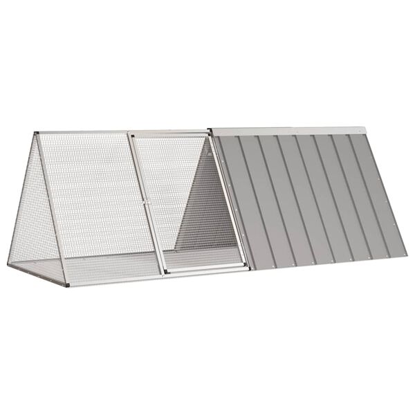 vidaXL Κλουβί Κουνελιών Γκρι 201,5x80,5x71 εκ. Γαλβανισμένος Χάλυβας