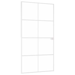 vidaXL Εσωτερική Πόρτα Λευκή 102x201,5εκ. Ψημένο Γυαλί&Λεπτό Αλουμίνιο