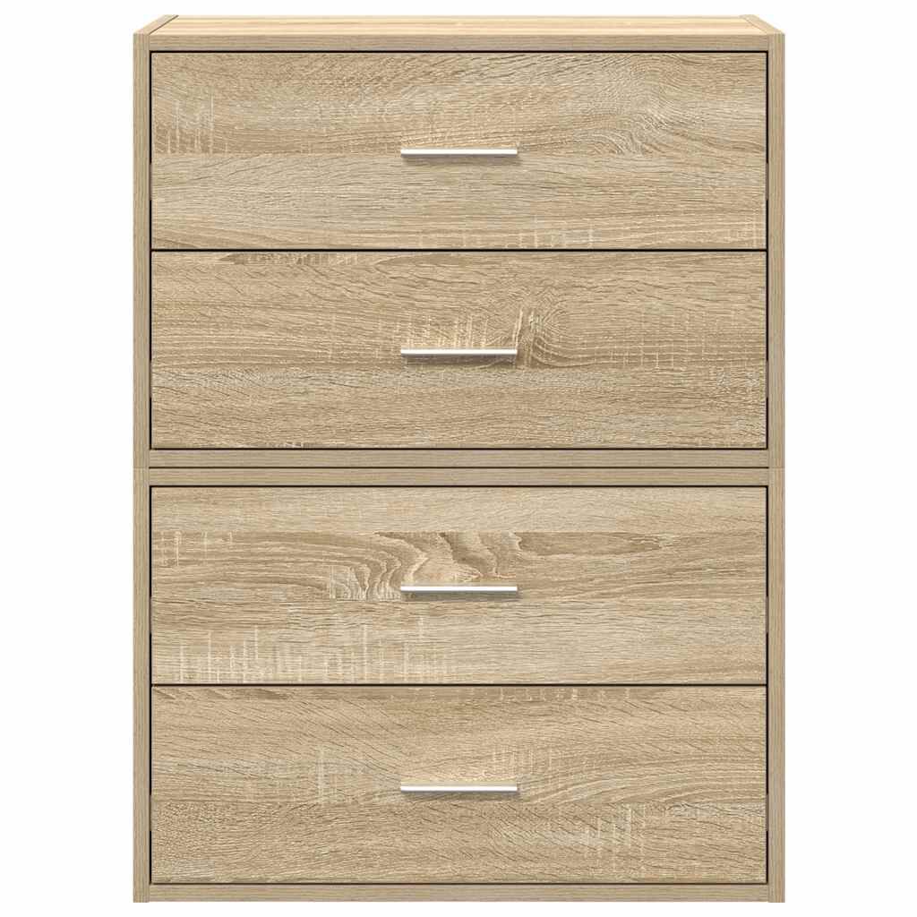 vidaXL Ντουλάπια με 2 συρτάρια 2 τεμ. Sonoma Δρυς 60x31x40 εκ.