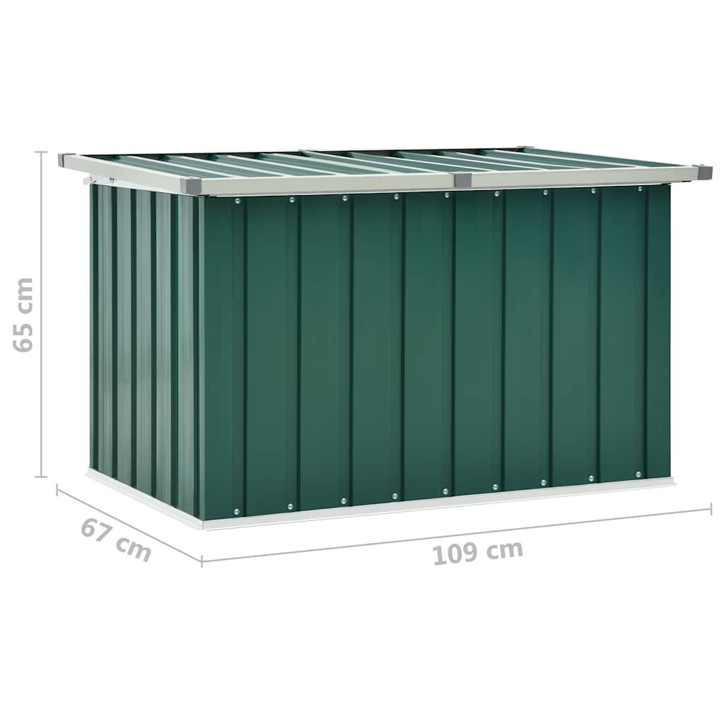 vidaXL Μπαούλο Αποθήκευσης Κήπου Πράσινο 109 x 67 x 65 εκ.