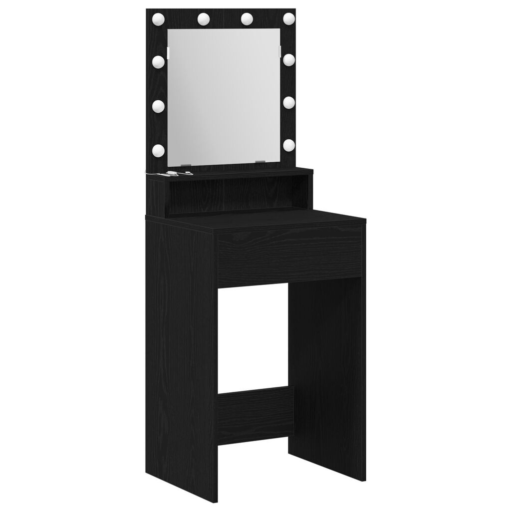 vidaXL Τουαλέτα με LED Φωτισμό Μαύρη Δρυς 50x41x135 εκ