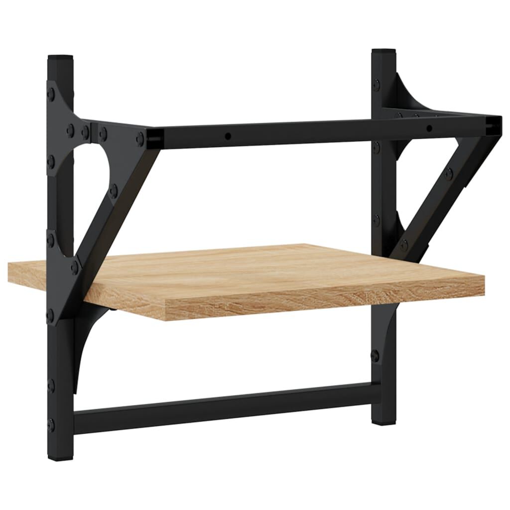 vidaXL Ράφια Τοίχου με Μπάρα 2 τεμ. Sonoma Δρυς 30x25x30 εκ.