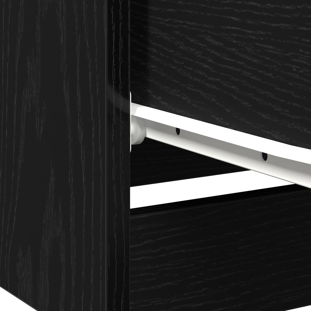 vidaXL Κομοδίνο 2 pcs Μαύρη δρυς 40 x 65 x 65 εκ. Επεξεργασμένο ξύλο