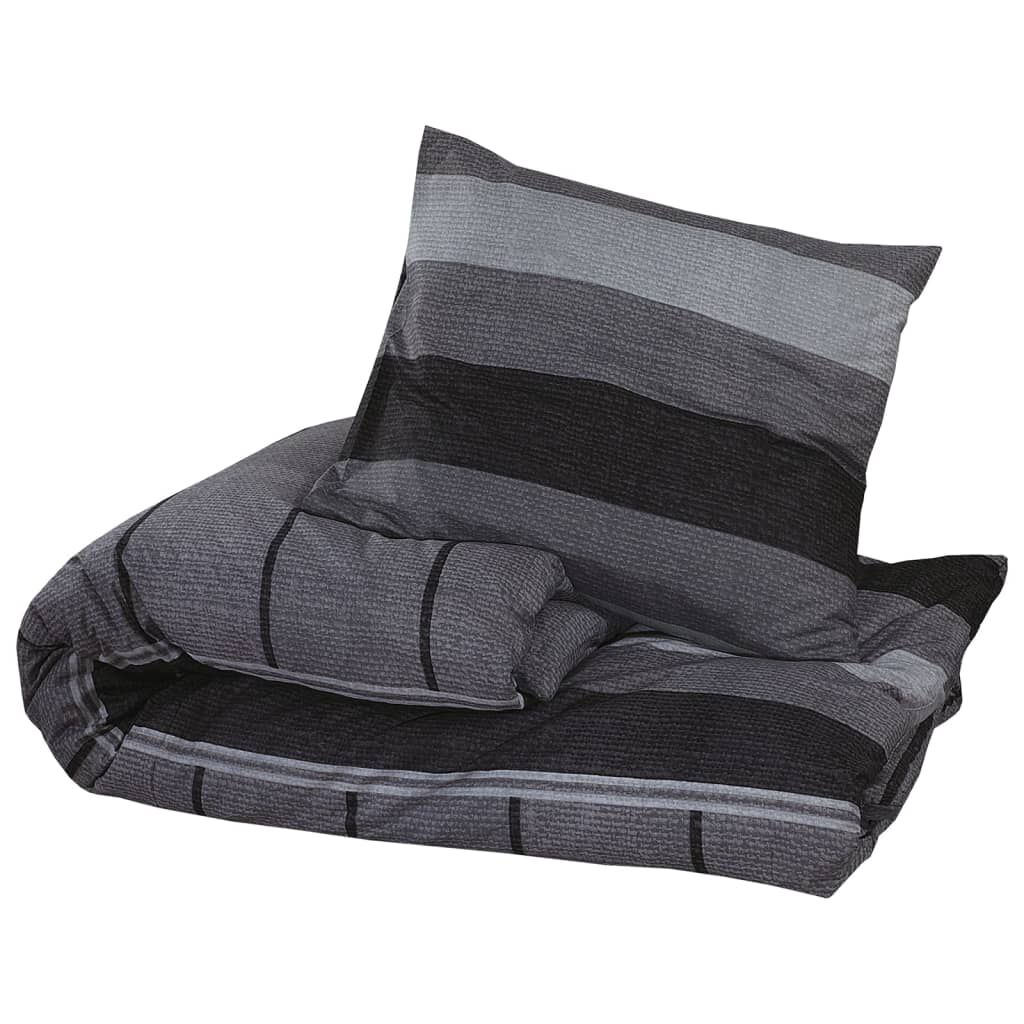vidaXL Σετ Παπλωματοθήκη Σκούρο Γκρι 155x220 cm Βαμβακερό