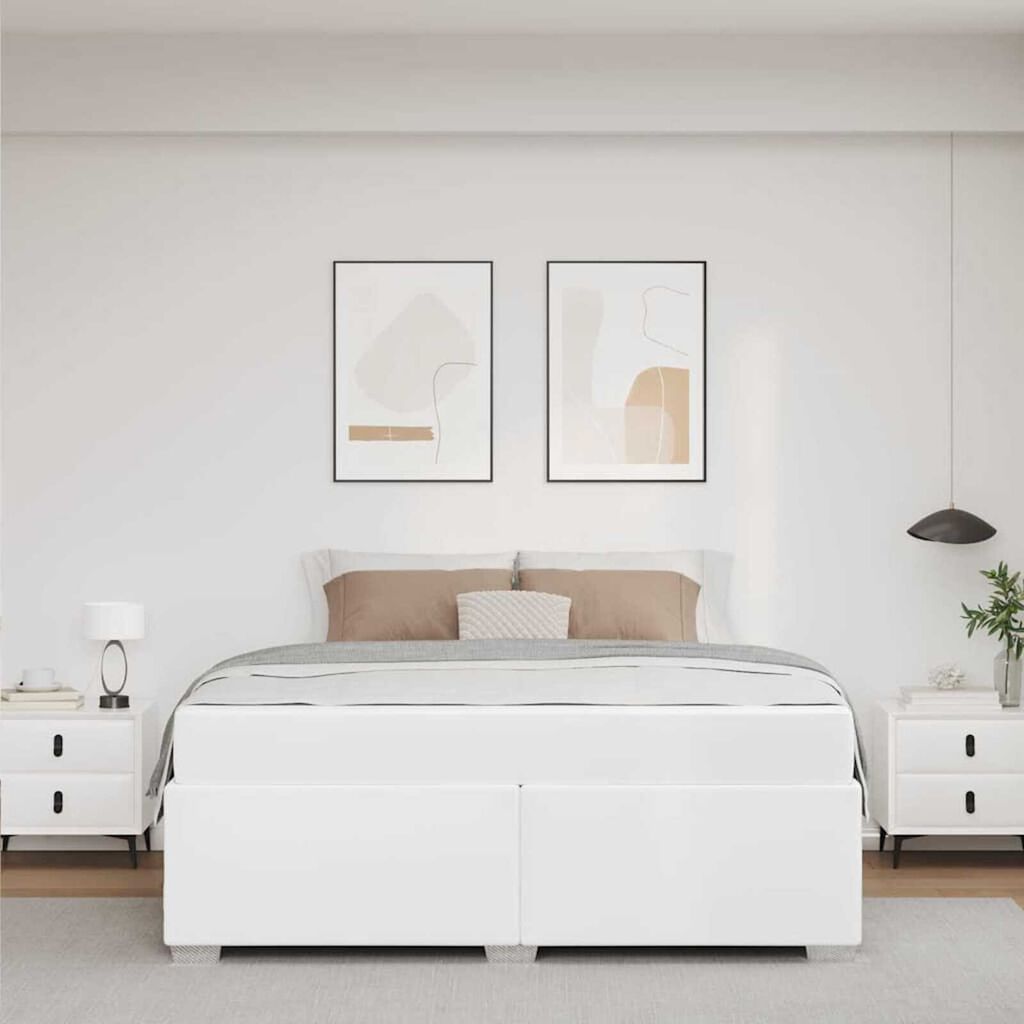 vidaXL Σκελετός Κρεβατιού Λευκό 180 x 200 cm Τεχνητό δέρμα