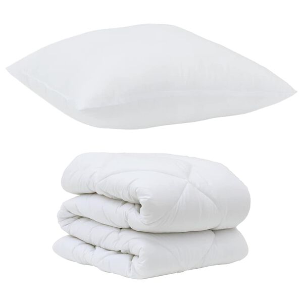 vidaXL Set Παπλώματος Χειμώνα 2 pcs Λευκό 140 x 220 cm Μικροΐνες