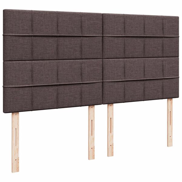 vidaXL Κρεβάτι Boxspring με Στρώμα Σκούρο Καφέ 180x200 εκ Υφασμάτινο