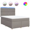vidaXL &Kappa;&rho;&epsilon;&beta;ά&tau;&iota; Boxspring &mu;&epsilon; &Sigma;&tau;&rho;ώ&mu;&alpha; Taupe 140x190 &epsilon;&kappa;. &Upsilon;&phi;&alpha;&sigma;&mu;ά&tau;&iota;&nu;&omicron;