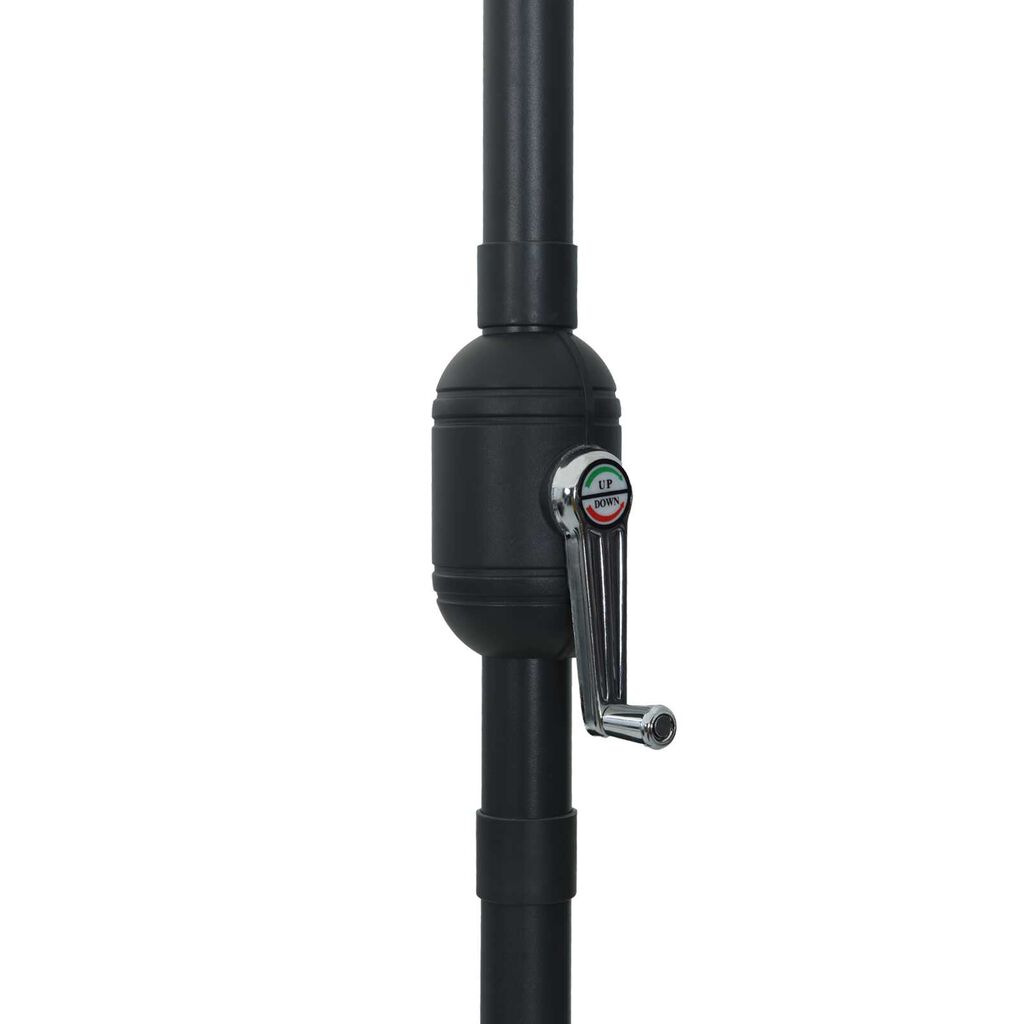 vidaXL Ομπρέλα Κήπου Μαύρο 395 x 395 x 245 εκ. Πολυεστέρας, Χάλυβας