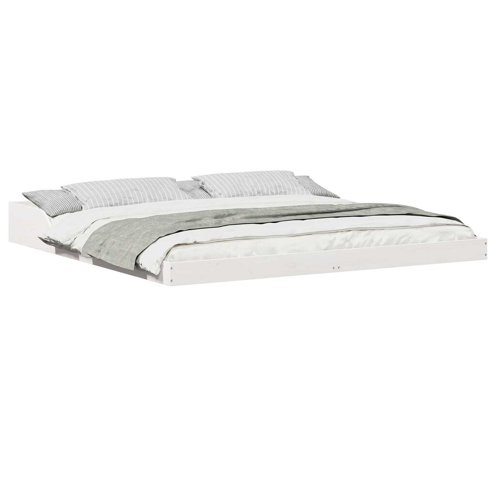 vidaXL Σκελετός Κρεβατιού Λευκό 180 x 210 cm Μασίφ ξύλο πεύκου