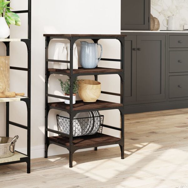 vidaXL Τρόλεϊ Κουζίνας Καφέ Δρυς 45x35x89,5 εκ. Επεξεργασμένο Ξύλο