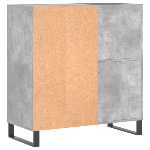 vidaXL Δισκοθήκη Γκρι Σκυροδέματος 84,5 x 38 x 89 εκ από Επεξεργ. Ξύλο