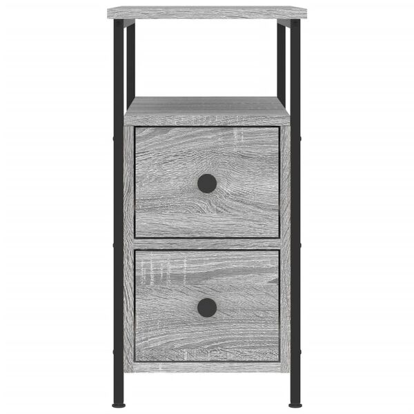 vidaXL Κομοδίνα 2 τεμ. Γκρι Sonoma 30 x 60 x 60 εκ. από Επεξεργ. Ξύλο