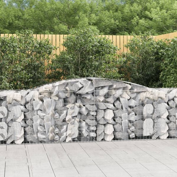 vidaXL Συρματοκιβώτια Τοξωτά 4 τεμ. 400x50x80/100 εκ. Γαλβαν. Ατσάλι