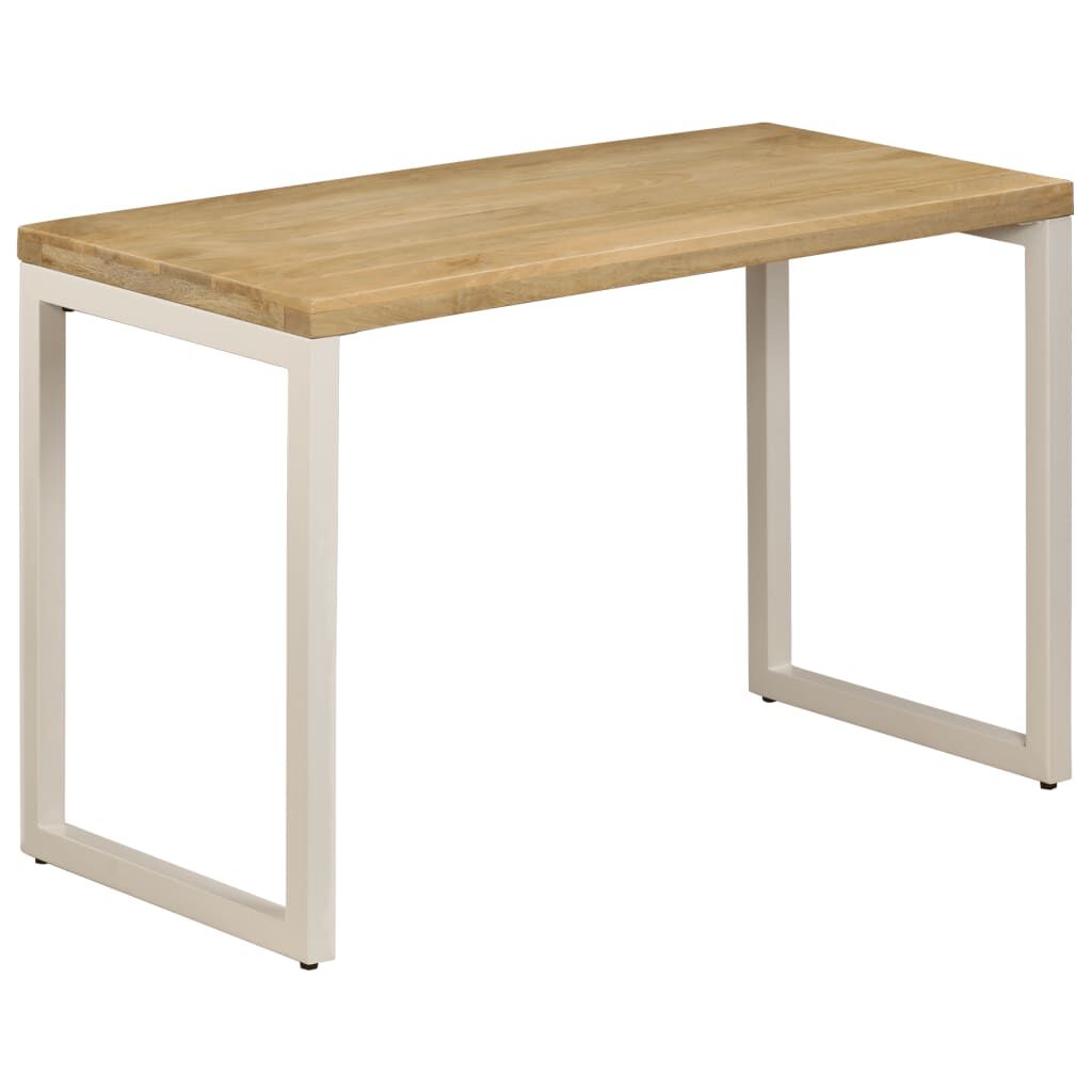 vidaXL Τραπεζαρία 115 x 55 x 76 εκ. από Μασίφ Ξύλο Μάνγκο και Ατσάλι