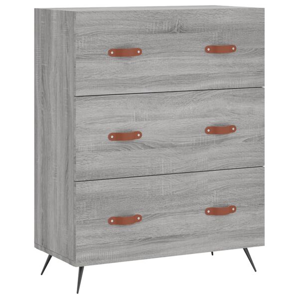 vidaXL Συρταριέρα Γκρι Sonoma 69,5 x 34 x 90 εκ. από Επεξεργ. Ξύλο