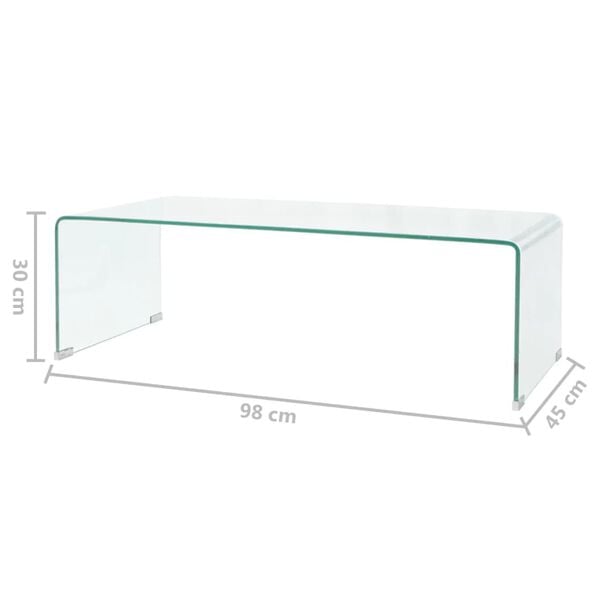 vidaXL Τραπεζάκι Σαλονιού Διάφανο 98 x 45 x 30 εκ. από Ψημένο Γυαλί