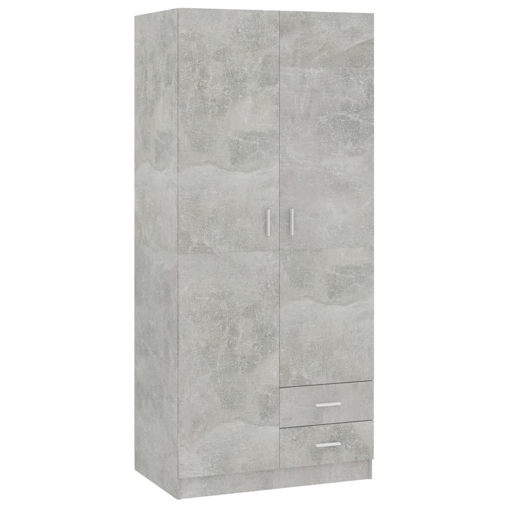vidaXL Ντουλάπα Γκρι του Σκυροδέματος 80 x 52 x 180 εκ. Επεξ. Ξύλο