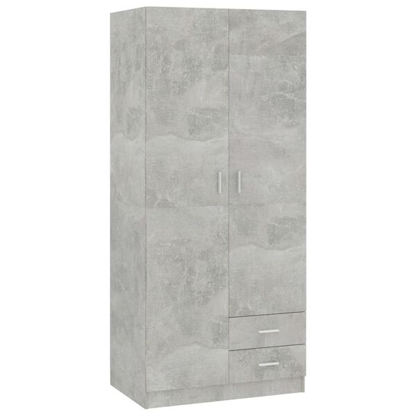 vidaXL Ντουλάπα Γκρι του Σκυροδέματος 80 x 52 x 180 εκ. Επεξ. Ξύλο