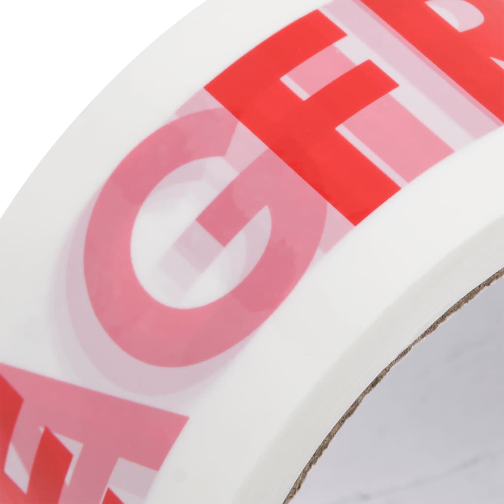 vidaXL Ταινίες Συσκευασίας FRAGILE 72 τεμ. Λευκές 48 χιλ. x 66 μ.