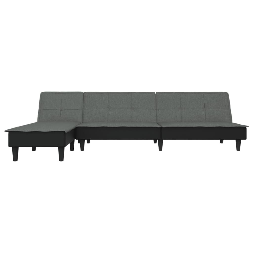 vidaXL Καναπές Κρεβάτι Γωνιακός Σκούρο Γκρι 255x140x70 εκ. Υφασμάτινος