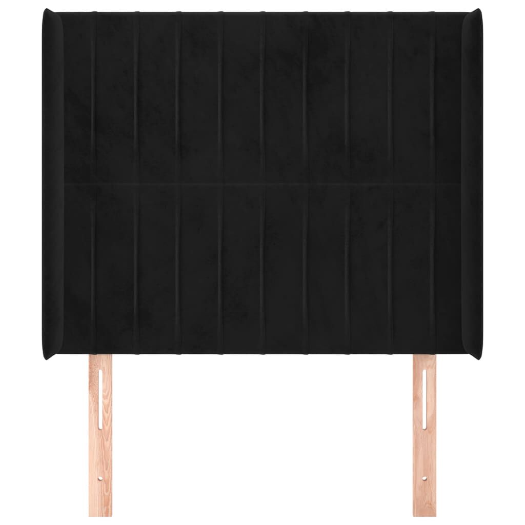vidaXL Κεφαλάρι με Πτερύγια Μαύρο 83x16x118/128 εκ. Βελούδινο