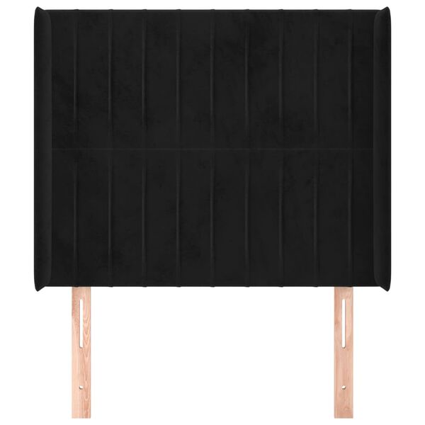 vidaXL Κεφαλάρι με Πτερύγια Μαύρο 83x16x118/128 εκ. Βελούδινο