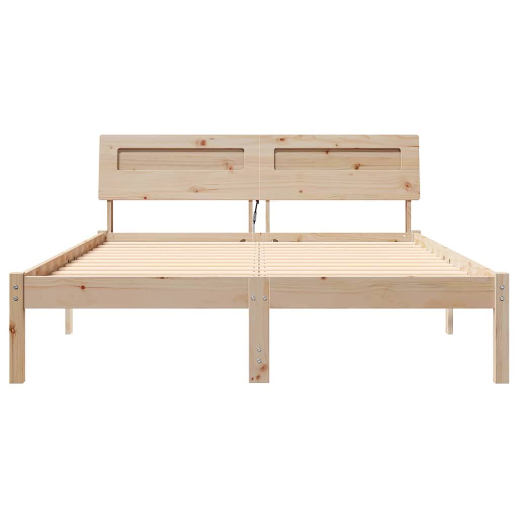 vidaXL Σκελετός Κρεβατιού Καφέ 120 x 190 cm Μασίφ ξύλο πεύκου