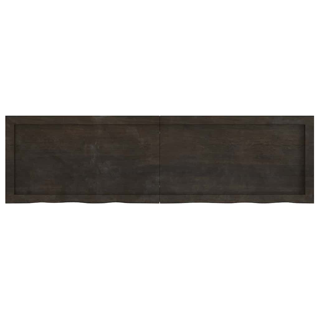 vidaXL Ράφι Τοίχου Σκούρο Καφέ 140x40x(2-4) εκ. Επεξ. Μασίφ Ξύλο Δρυός