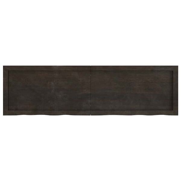 vidaXL Ράφι Τοίχου Σκούρο Καφέ 140x40x(2-4) εκ. Επεξ. Μασίφ Ξύλο Δρυός