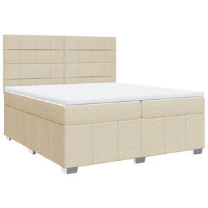 vidaXL &Kappa;&rho;&epsilon;&beta;ά&tau;&iota; Boxspring &mu;&epsilon; &Sigma;&tau;&rho;ώ&mu;&alpha; &Kappa;&rho;&epsilon;&mu; 200x200 &epsilon;&kappa;. &Upsilon;&phi;&alpha;&sigma;&mu;ά&tau;&iota;&nu;&omicron;