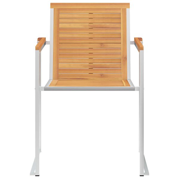 vidaXL Καρέκλες Κήπου 2 τεμ. από Μασίφ Ξύλο Teak/Ατσάλι με Μαξιλάρια