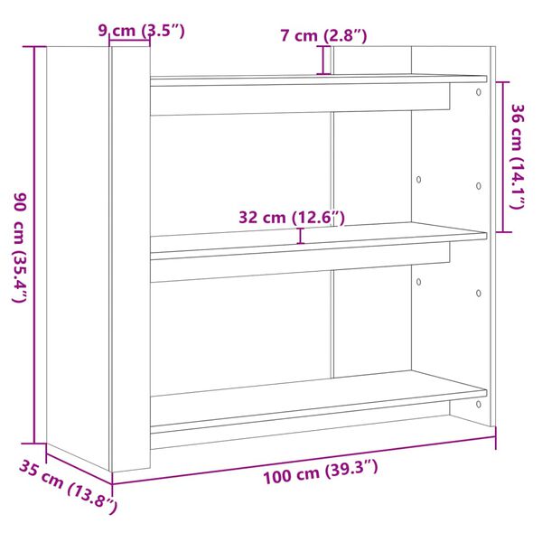 vidaXL Τραπέζι Κονσόλα Sonoma Δρυς 100x35x90 εκ. Επεξεργασμένο Ξύλο