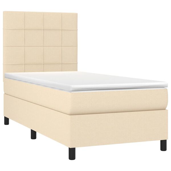 vidaXL &Kappa;&rho;&epsilon;&beta;ά&tau;&iota; Boxspring &mu;&epsilon; &Sigma;&tau;&rho;ώ&mu;&alpha; & LED &Kappa;&rho;&epsilon;&mu; 100x200 &epsilon;&kappa;. &Upsilon;&phi;&alpha;&sigma;&mu;ά&tau;&iota;&nu;&omicron;