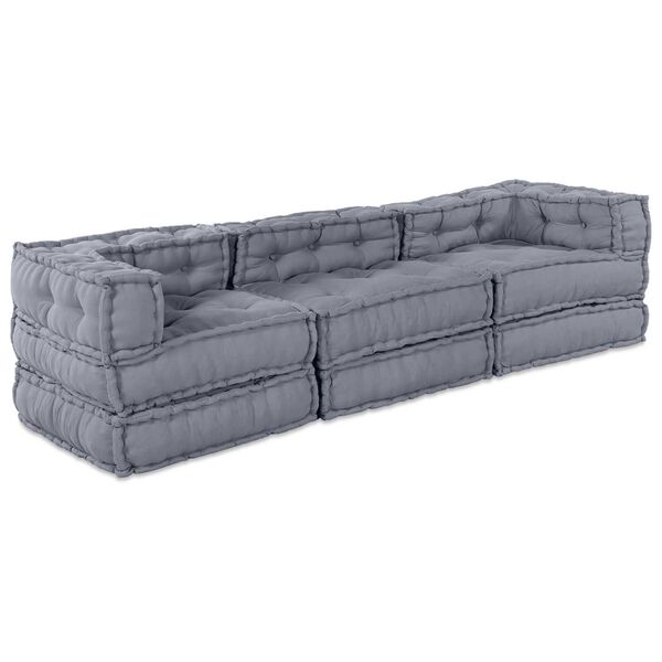 vidaXL Μαξιλάρι 3 pcs Γκρι 70 x 70 x 54 εκ Πολυεστέρας