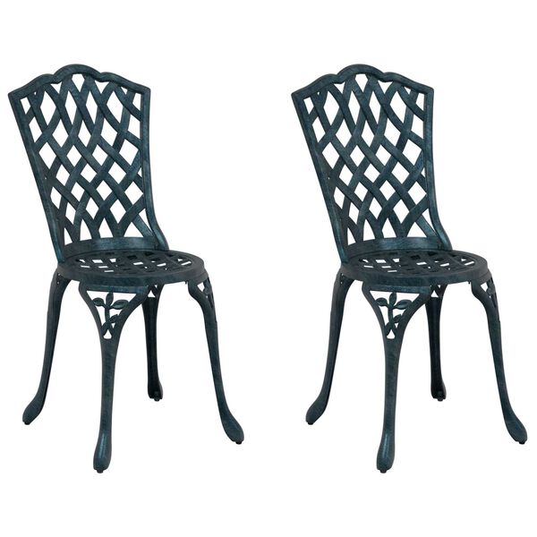 vidaXL Καρέκλα Κήπου 2 pcs Πράσινο 55 x 56.5 x 91εκ Αλουμίνιο