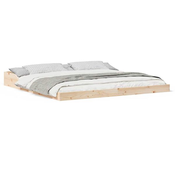 vidaXL Σκελετός Κρεβατιού Καφέ 180 x 200 cm Μασίφ ξύλο πεύκου