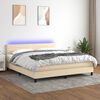 vidaXL &Kappa;&rho;&epsilon;&beta;ά&tau;&iota; Boxspring &mu;&epsilon; &Sigma;&tau;&rho;ώ&mu;&alpha; & LED &Kappa;&rho;&epsilon;&mu; 180x200 &epsilon;&kappa;. &Upsilon;&phi;&alpha;&sigma;&mu;ά&tau;&iota;&nu;&omicron;