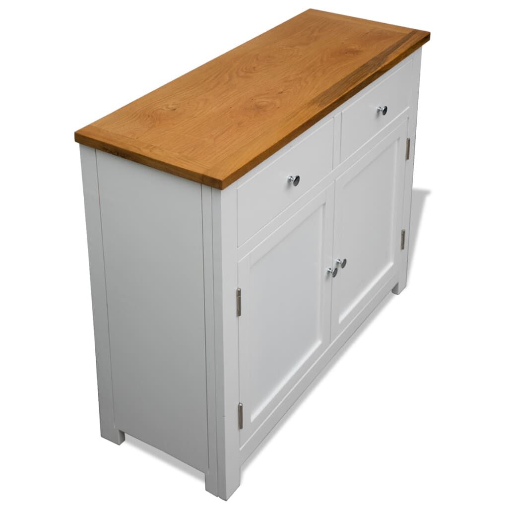 vidaXL Ντουλάπι / Ψηλός Μπουφές 90 x 33,5 x 83 εκ. Μασίφ Ξύλο Δρυός