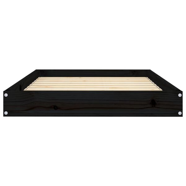 vidaXL Κρεβάτι Σκύλου Μαύρο 91,5 x 64 x 9 εκ. από Μασίφ Ξύλο Πεύκου