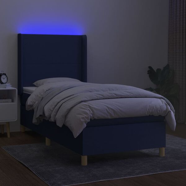 vidaXL &Kappa;&rho;&epsilon;&beta;ά&tau;&iota; Boxspring &mu;&epsilon; &Sigma;&tau;&rho;ώ&mu;&alpha; & LED &Mu;&pi;&lambda;&epsilon; 100x200 &epsilon;&kappa;. &Upsilon;&phi;&alpha;&sigma;&mu;ά&tau;&iota;&nu;&omicron;