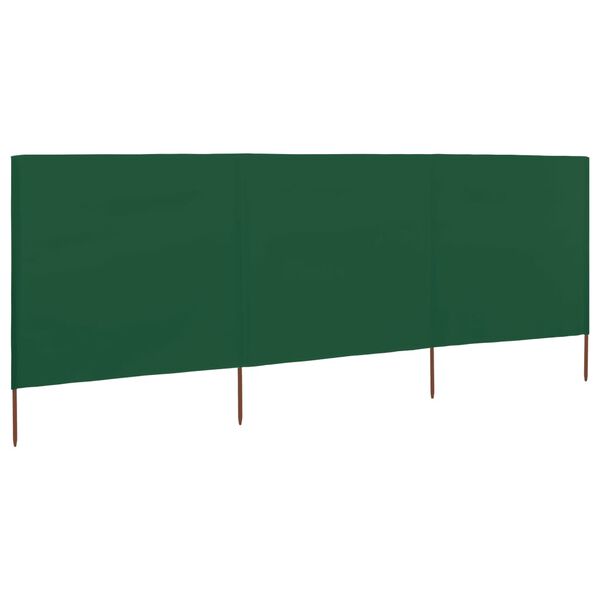 vidaXL Προστατευτικό Αέρα με 3 Πάνελ Πράσινο 400 x 120 εκ. Υφασμάτινο