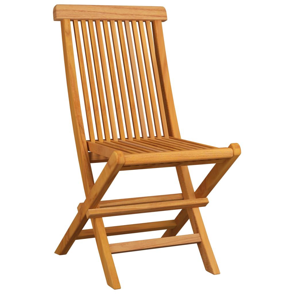 vidaXL Καρέκλες Κήπου 8 τεμ. Μασίφ Ξύλο Teak με Φωτ. Πράσινα Μαξιλάρια
