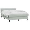 vidaXL Κρεβάτι Boxspring με Στρώμα Ανοιχτό Γκρι 140x210 εκ. Βελούδινο