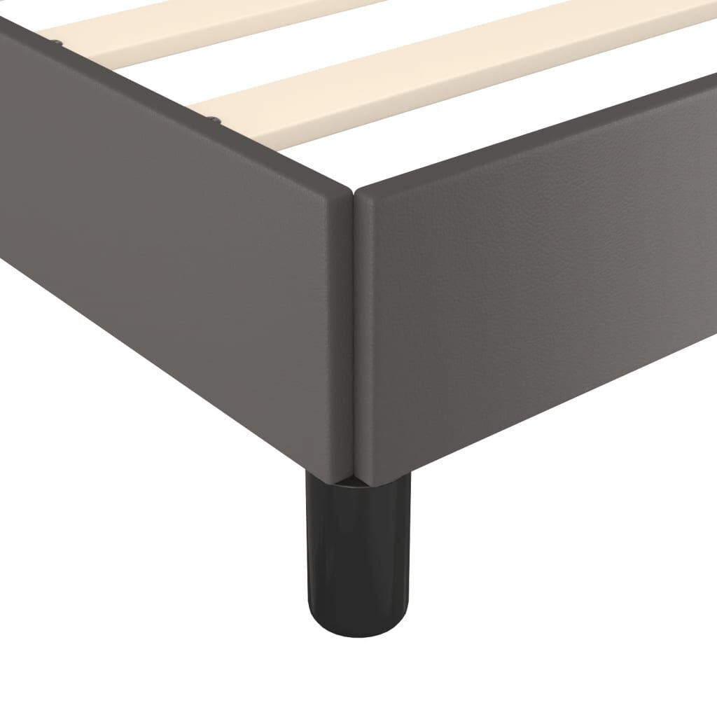 vidaXL Πλαίσιο Κρεβατιού χωρίς στρώμα Γκρι 120x190 εκ.Συνθ. Δέρμα
