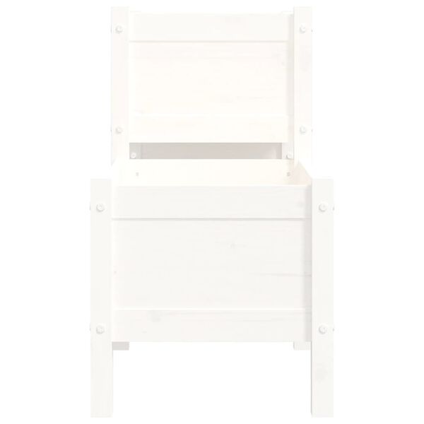 vidaXL Ζαρντινιέρα Λευκό 178,5 x 44 x 75 εκ. από Μασίφ Ξύλο Πεύκου