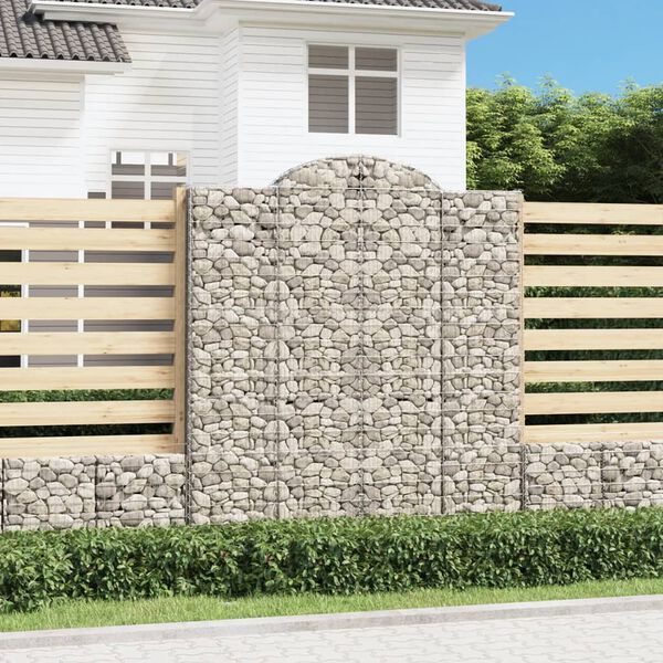 vidaXL Συρματοκιβώτια Τοξωτά 10 τεμ. 200x50x220/240 εκ. Γαλβαν. Ατσάλι