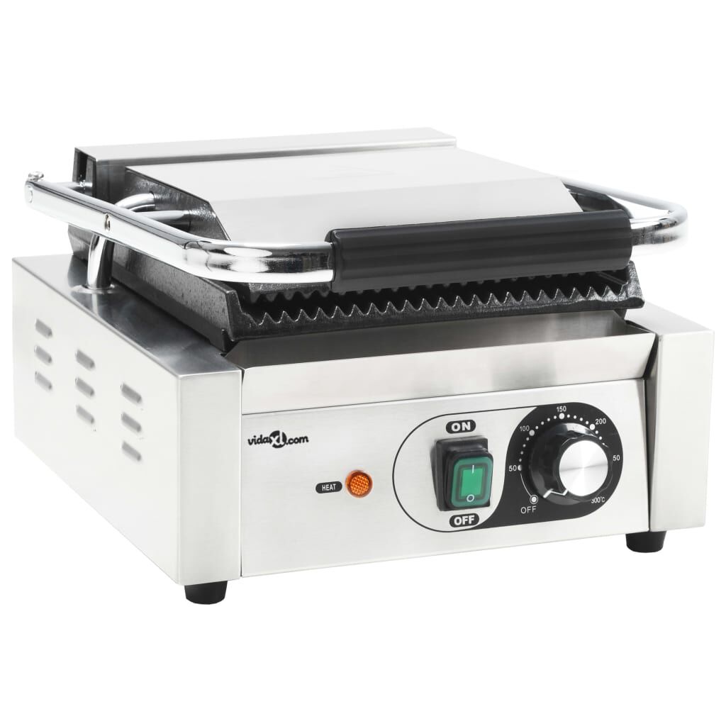 vidaXL Τοστιέρα Ραβδωτή Panini 1800 W 31x30,5x20 εκ. Ανοξείδωτο Ατσάλι