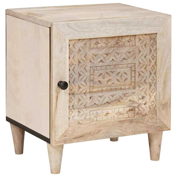 vidaXL Κομοδίνο Μπεζ 40 x 33 x 46 εκ. Μασίφ ξύλο μάνγκο