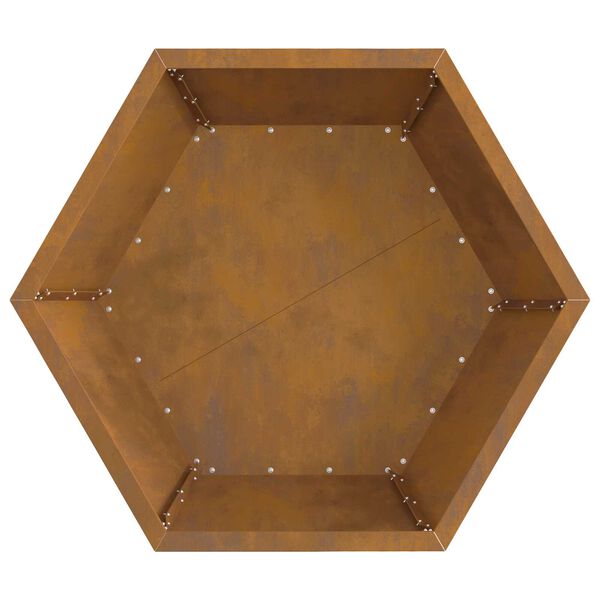 vidaXL Εστία Φωτιάς Εξαγωνική 75x75x28 εκ. Ανοξείδωτο Χάλυβα